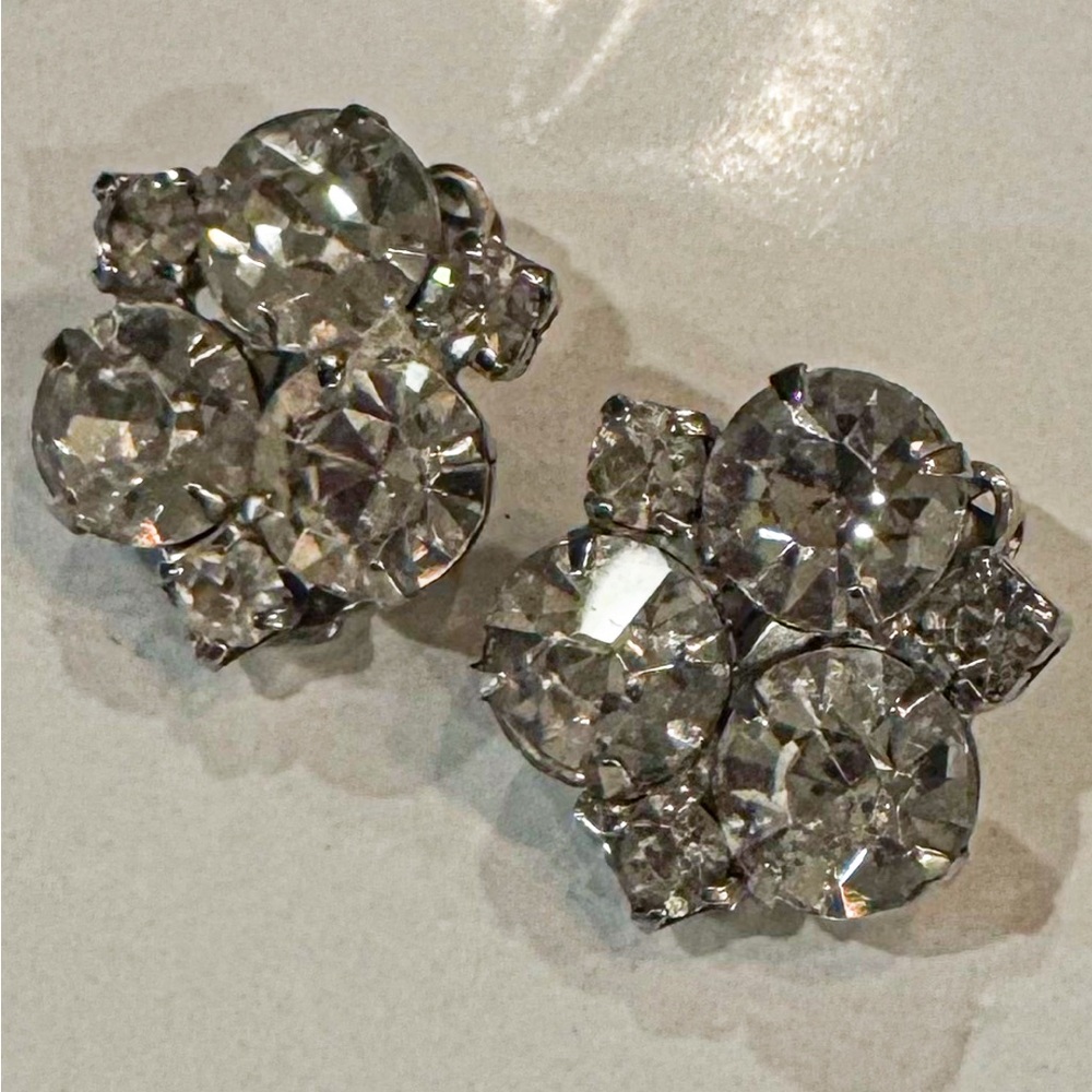 Elegant Silver Crystal Earrings